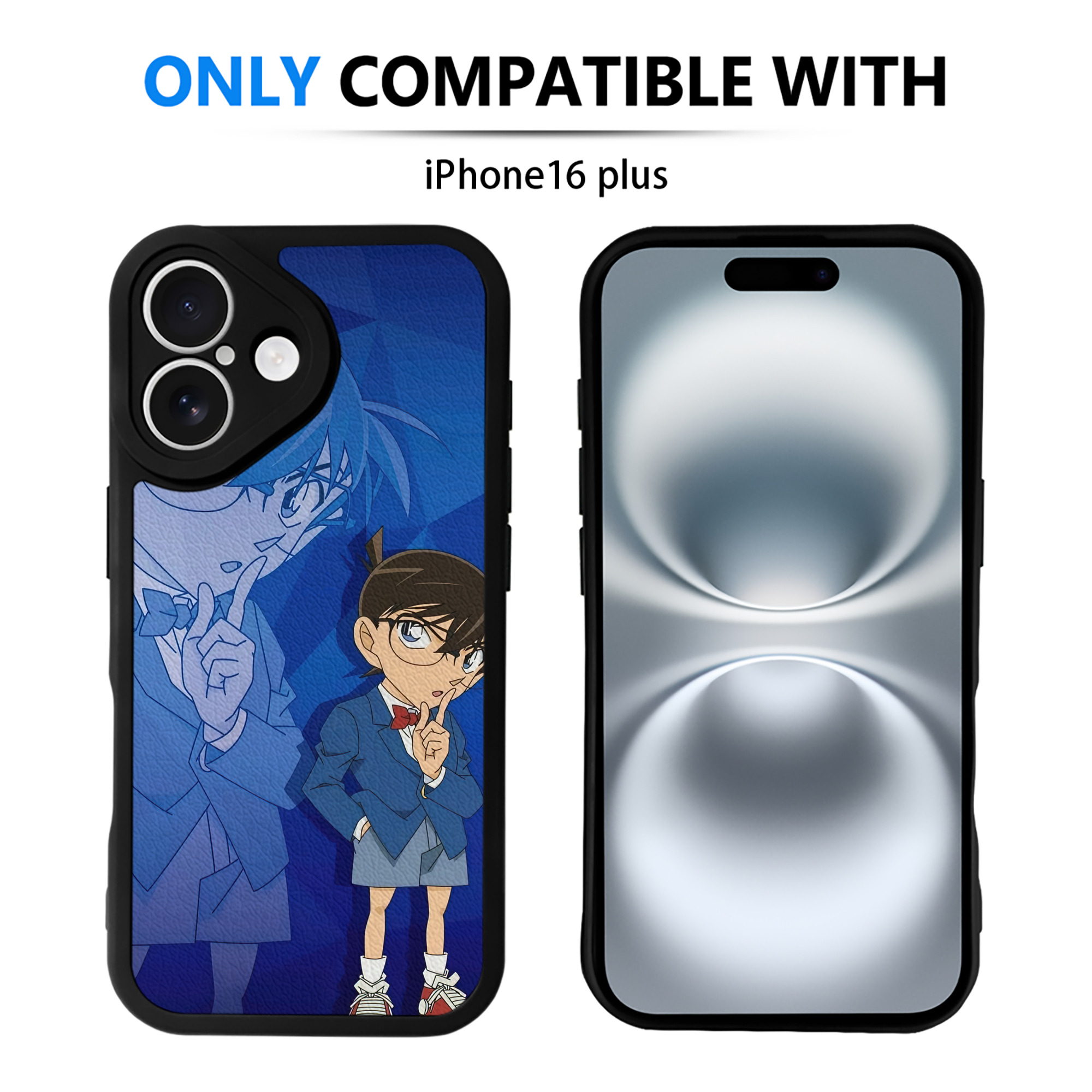 （画像用） 名探偵コナン Detective Conan 【iPhone 16シリーズ対応】シリコンスマホケース（レザー調） 材質：シリコン